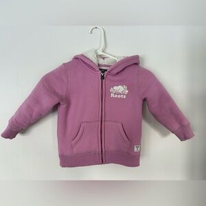 Root Sherpa Lined Pink Hoodie 4T